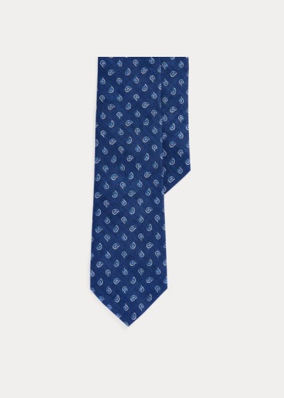 Men's Polo Ralph Lauren Pine-Print Linen Narrow Ties | 451879SXR